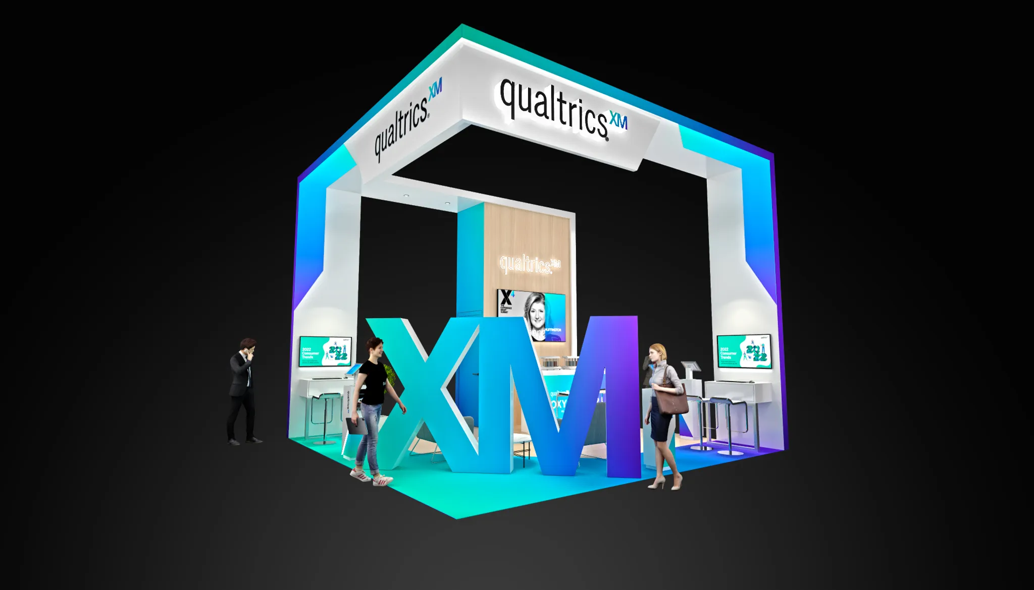 20x20 booth with oxygen bar and demo space